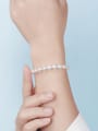 thumb 925 Sterling Silver Freshwater Pearl White Tila Bead Oval Minimalist Handmade Beaded Bracelet 2