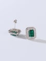 thumb Minimalist 925 Sterling Silver Cubic Zirconia Green Earring Ring and Necklace Set 3