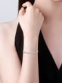 thumb 925 Sterling Silver Moissanite White Minimalist Adjustable Bracelet 3