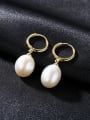thumb 925 Sterling Silver Freshwater Pearl White Minimalist Drop Earring 2