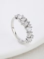 thumb 925 Sterling Silver Cubic Zirconia White Minimalist Band Ring 3