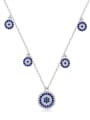 thumb 925 Sterling Silver Cubic Zirconia Blue Minimalist Lariat Necklace 1