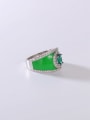 thumb 925 Sterling Silver Cubic Zirconia Green Minimalist Band Ring 3