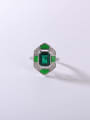 thumb 925 Sterling Silver Cubic Zirconia Green Minimalist Band Ring 1