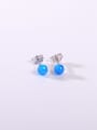 thumb 925 Sterling Silver Synthetic Opal Multi Color Minimalist Stud Earring 2