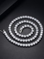 thumb 925 Sterling Silver Cubic Zirconia White Minimalist Cuban Necklace 4