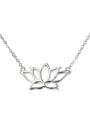 thumb 925 Sterling Silver Flower Minimalist Lariat Necklace 0