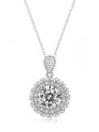 thumb 925 Sterling Silver Moissanite White Lariat Necklace 1