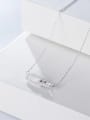 thumb 925 Sterling Silver Cubic Zirconia White Minimalist Link Necklace 3