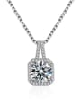 thumb 925 Sterling Silver Moissanite White Minimalist Link Necklace 0