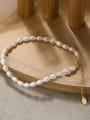 thumb 925 Sterling Silver Freshwater Pearl White Tila Bead Oval Minimalist Handmade Beaded Bracelet 1