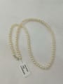 thumb 925 Sterling Silver Freshwater Pearl White Round Dainty Beaded Necklace 0