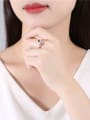 thumb 925 Sterling Silver Cubic Zirconia Blue Minimalist Band Ring 3