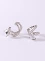 thumb 925 Sterling Silver Cubic Zirconia White Minimalist Clip Earring 2