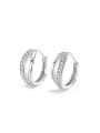 thumb 925 Sterling Silver Cubic Zirconia White Minimalist Clip Earring 0