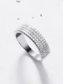 thumb 925 Sterling Silver Cubic Zirconia Gray Minimalist Band Ring 1
