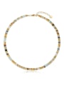 thumb Brass Crystal Irregular Minimalist Cuban Necklace 0