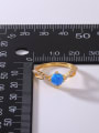 thumb 925 Sterling Silver Synthetic Opal Blue Minimalist Band Ring 3