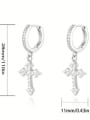 thumb 925 Sterling Silver Moissanite White Cross Minimalist Clip Earring 4