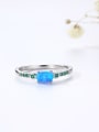 thumb 925 Sterling Silver Synthetic Opal Multi Color Minimalist Band Ring 2