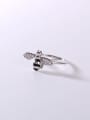thumb 925 Sterling Silver Cubic Zirconia White Bee Minimalist Band Ring 4