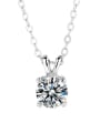 thumb 925 Sterling Silver Moissanite White Minimalist Necklace 1