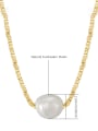 thumb 925 Sterling Silver Freshwater Pearl White Tila Bead Round Minimalist Cuban Necklace 4