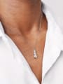 thumb 925 Sterling Silver Moissanite White Lariat Necklace 3