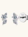 thumb 925 Sterling Silver Moissanite White Minimalist Stud Earring 2