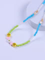 thumb Stainless steel Porcelain Multi Color Glass beads Minimalist Lariat Necklace 2