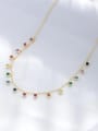 thumb 925 Sterling Silver Cubic Zirconia Multi Color Minimalist Link Necklace 0