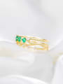thumb 925 Sterling Silver Cubic Zirconia Green Minimalist Stackable Ring 1
