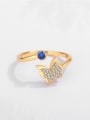 thumb 925 Sterling Silver Cubic Zirconia Blue Minimalist Band Ring 2