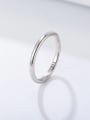 thumb 925 Sterling Silver Cubic Zirconia Minimalist Band Ring 1