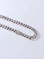 thumb 925 Sterling Silver Cubic Zirconia White Minimalist Cuban Necklace 2
