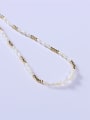 thumb Stainless steel Synthetic Crystal Multi Color Minimalist Beaded Necklace 1
