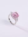thumb 925 Sterling Silver High Carbon Diamond Pink Minimalist Band Ring 0