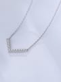 thumb 925 Sterling Silver Cubic Zirconia White Minimalist Link Necklace 2