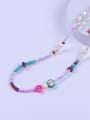 thumb Stainless steel Freshwater Pearl Multi Color Glass beads Minimalist Beaded Necklace 2