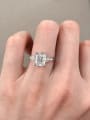 thumb 925 Sterling Silver High Carbon Diamond White Minimalist Band Ring 3