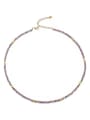 thumb Brass Crystal Round Minimalist Cuban Necklace 1