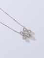 thumb 925 Sterling Silver Moissanite White Flower Minimalist Link Necklace 2