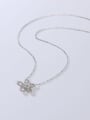 thumb 925 Sterling Silver Moissanite White Flower Minimalist Link Necklace 1