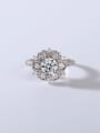 thumb 925 Sterling Silver Moissanite White Dainty Solitaire Ring 2