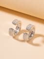 thumb 925 Sterling Silver Cubic Zirconia White Minimalist Clip Earring 1
