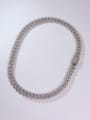 thumb 925 Sterling Silver Cubic Zirconia White Minimalist Cuban Necklace 0