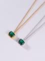 thumb 925 Sterling Silver Cubic Zirconia Green Minimalist Lariat Necklace 0