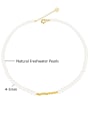 thumb 925 Sterling Silver Freshwater Pearl White Tila Bead Round Minimalist Cuban Necklace 3