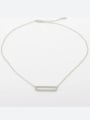 thumb 925 Sterling Silver Cubic Zirconia White Minimalist Necklace 2