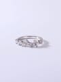 thumb 925 Sterling Silver Cubic Zirconia White Minimalist Band Ring 1